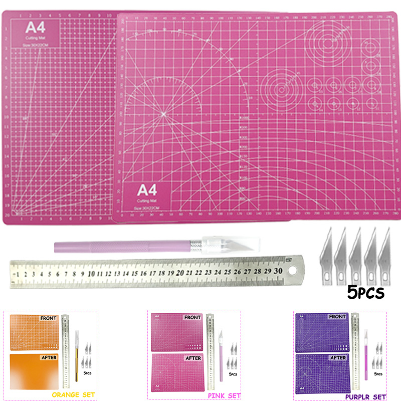 Craft Knife Set - ชุดแผ่นรองตัด PVC ขนาด A4, อุปกรณ์ศิลปะ, แผ่นรองตัดกระดาษ