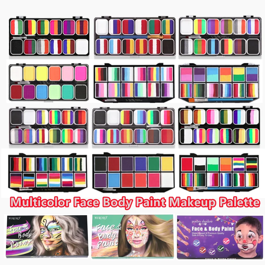 Cosplay Prop Paint - Multicolor Body Face Painting Kit สําหรับเด็กผู้ใหญ่,12
