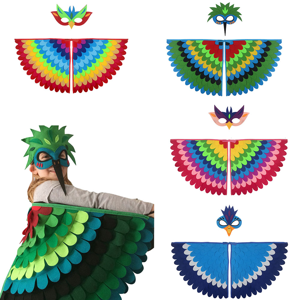Cosplay Prop Pattern - ชุดปีกนกฮูกน่ารัก ลายยูนิคอร์น ผ้าสักหลาด พร้อมหน้ากากเข้าชุด อุปกรณ์ประกอบการแสดง ฮาโลวีน