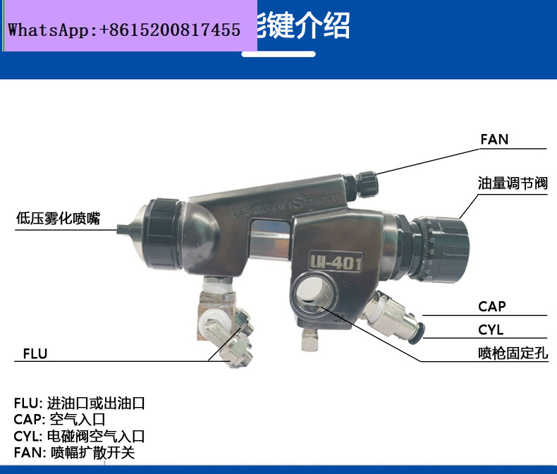 Metallic Spray Paint - LH-401 ปืนพ่นสีอัตโนมัติแรงดันต่ำแบบละอองละเอียด สีเมทัลลิก สีมุก
