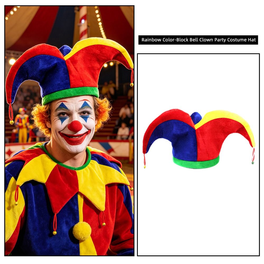 หมวกตัวตลกหลากสี ดีไซน์ตลก 3 จ - Cosplay Prop Pattern บทวิจารณ์และราคา