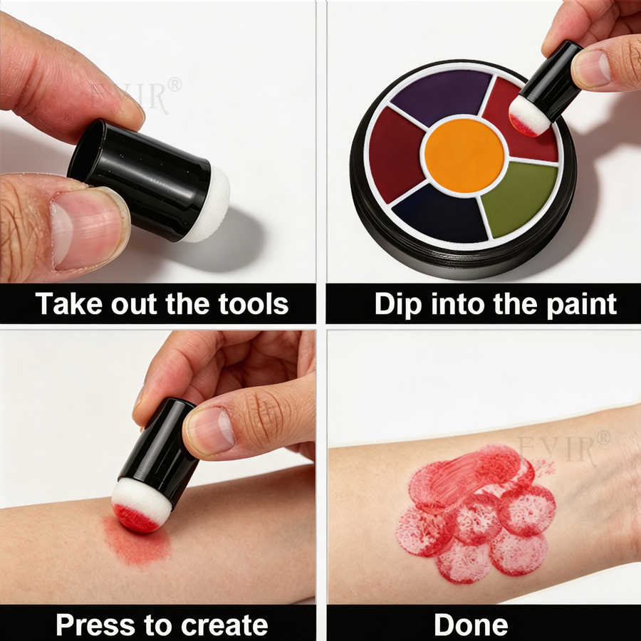 ชุดสีเพ้นท์หน้าและตัว 6 สี พร้ - Cosplay Prop Paint บทวิจารณ์และราคา