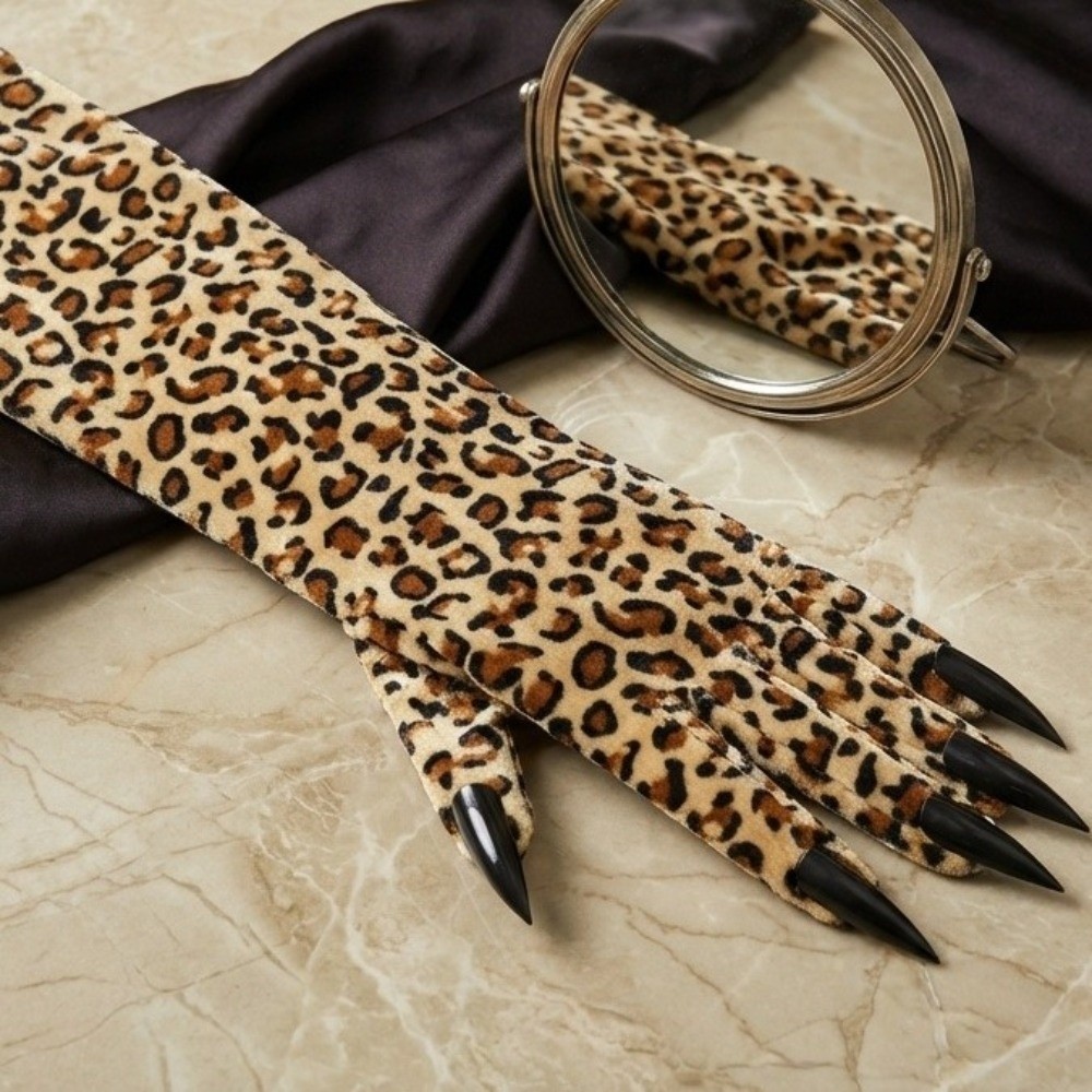 ถุงมือลายเสือดาวแขนยาว ถุงมือค - Cosplay Prop Pattern บทวิจารณ์และราคา